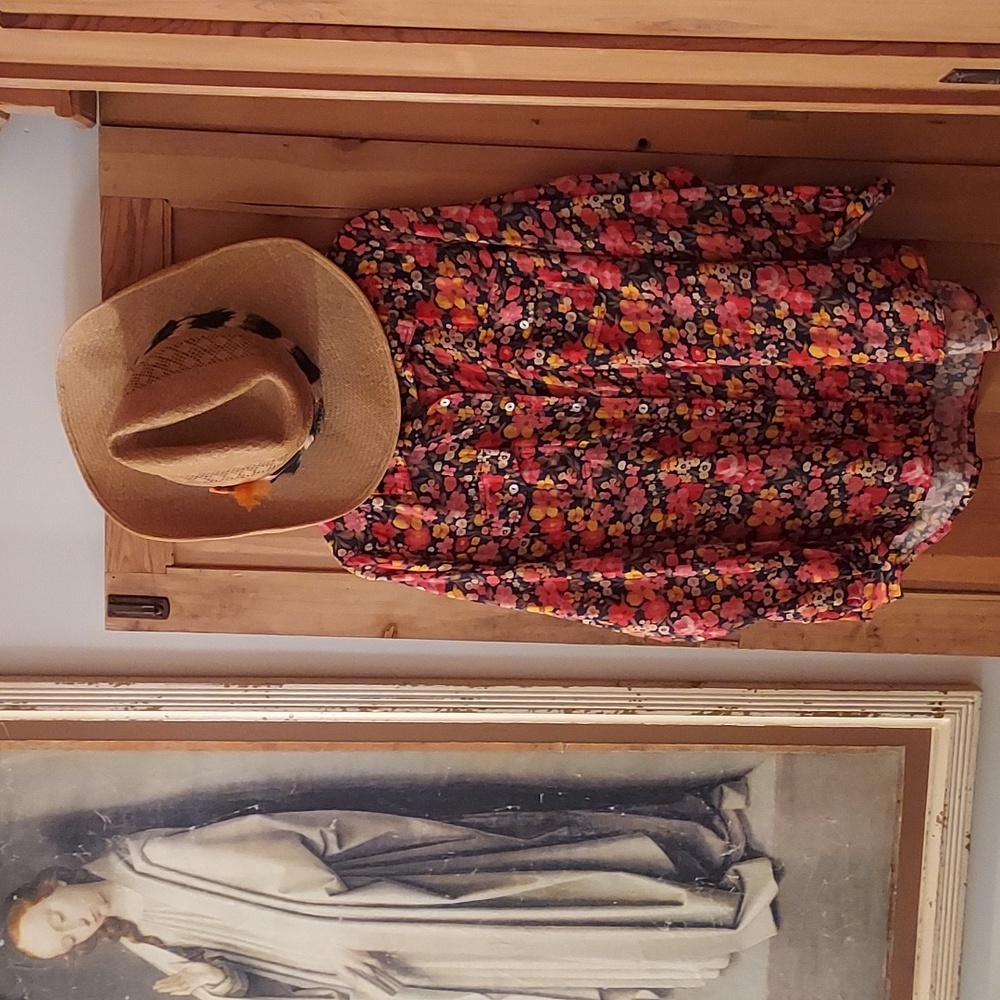 Sundance Catalog Wildflower Feminine Floral Button-Up Feather-Light Airy Large
